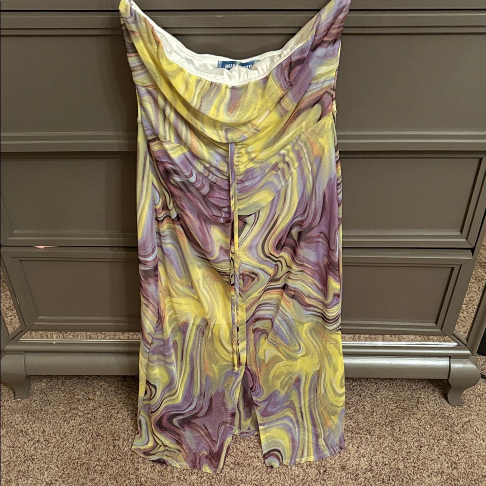 Urban Outfitters Yellow and Purple Backless Dress